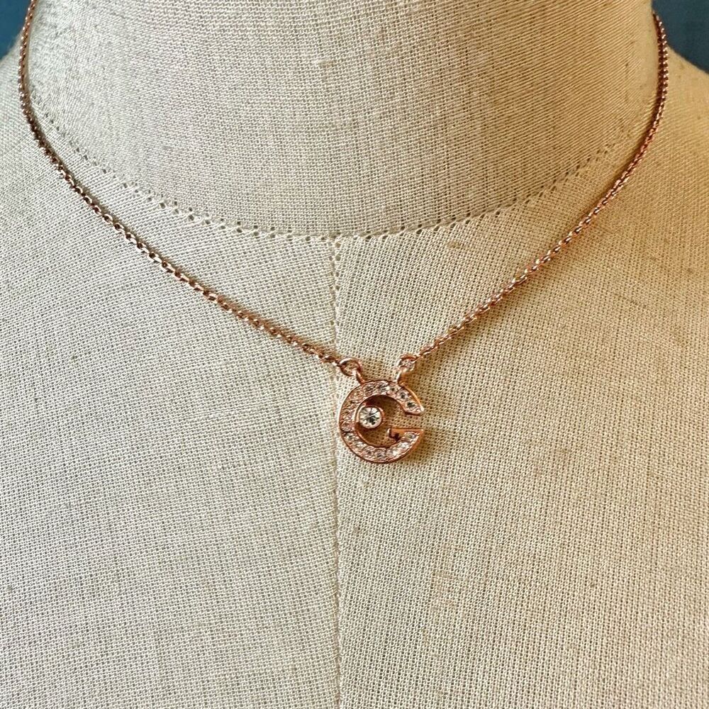 Rose gold G monogram pendant necklace